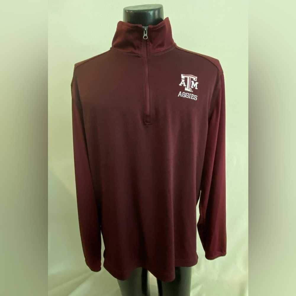 Texas A&M Aggies Pullover Men's XL C.C. Creations Team Logo 1/4 Zip Long Sleeve